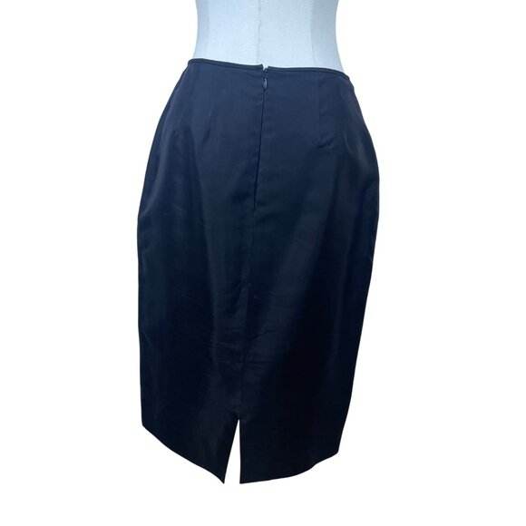 Pamela Dennis Womens Black Silk Pencil Skirt Elegant Couture Design Size 8 - Picture 3 of 6
